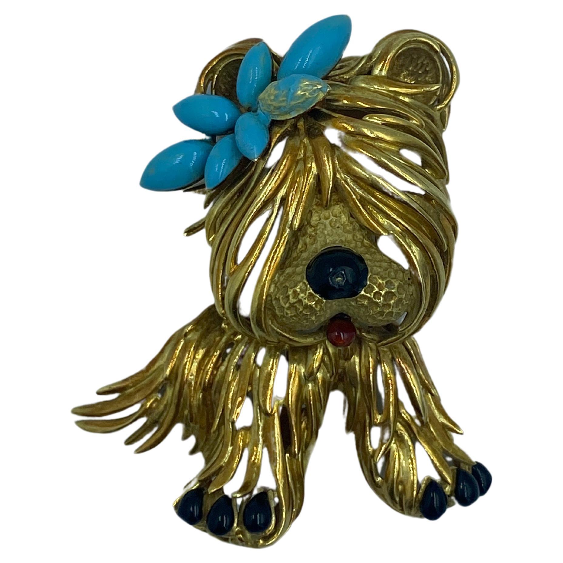 Fred Paris Enamel Leopard Brooch