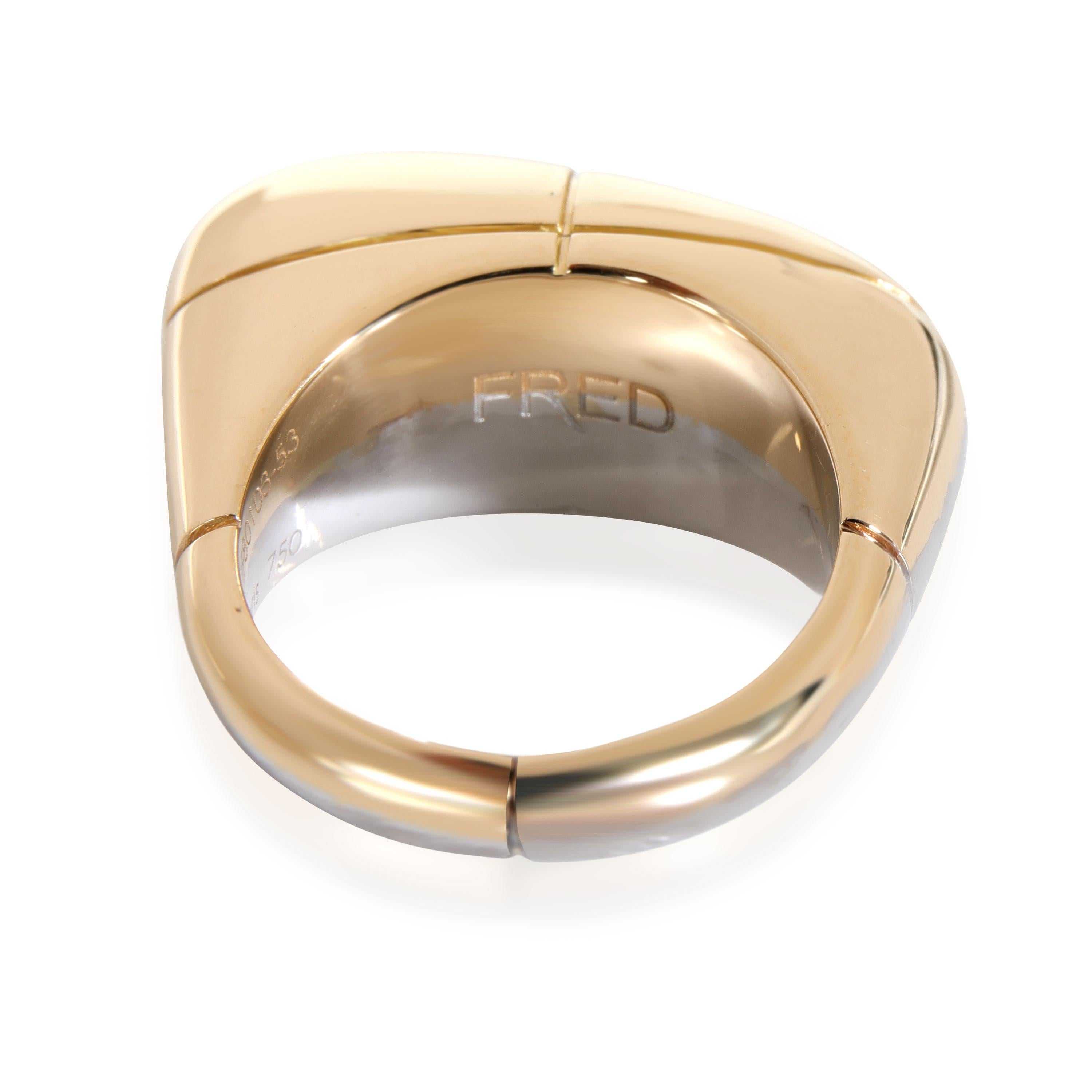 FRED Paris Ring in 18k 2 Tone Gold

PRIMARY DETAILS
SKU: 114718
Listing Title: FRED Paris Ring in 18k 2 Tone Gold
Condition Description: Retails for 4885 USD. In excellent condition and recently polished. Ring size is 6.5.Comes with Box.
Brand: