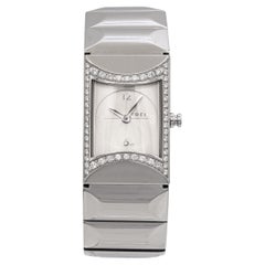 Fred Paris Stainless Steel Diamond Bezel Watch
