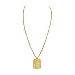 Fred Paris Virgo Zodiac Diamond Gold Modernist Pendant