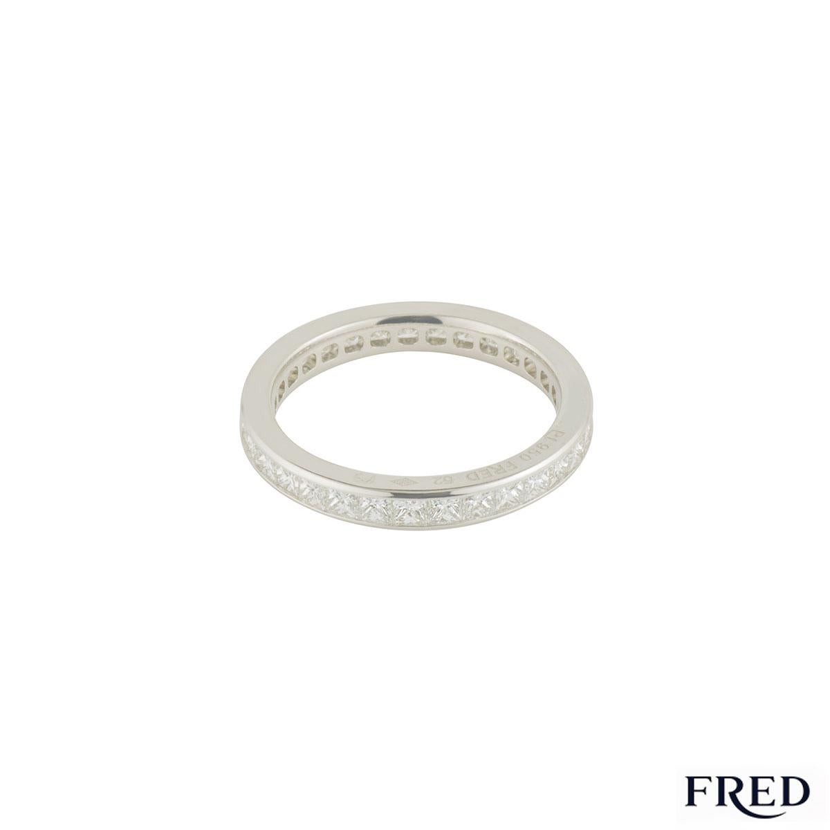 Fred Platinum Full Diamond Eternity Band Bridal Collection Ring 1.92 Carat In Excellent Condition In London, GB