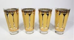 Fred Press 22K Gold Glassware Barware 1960s Mid Century