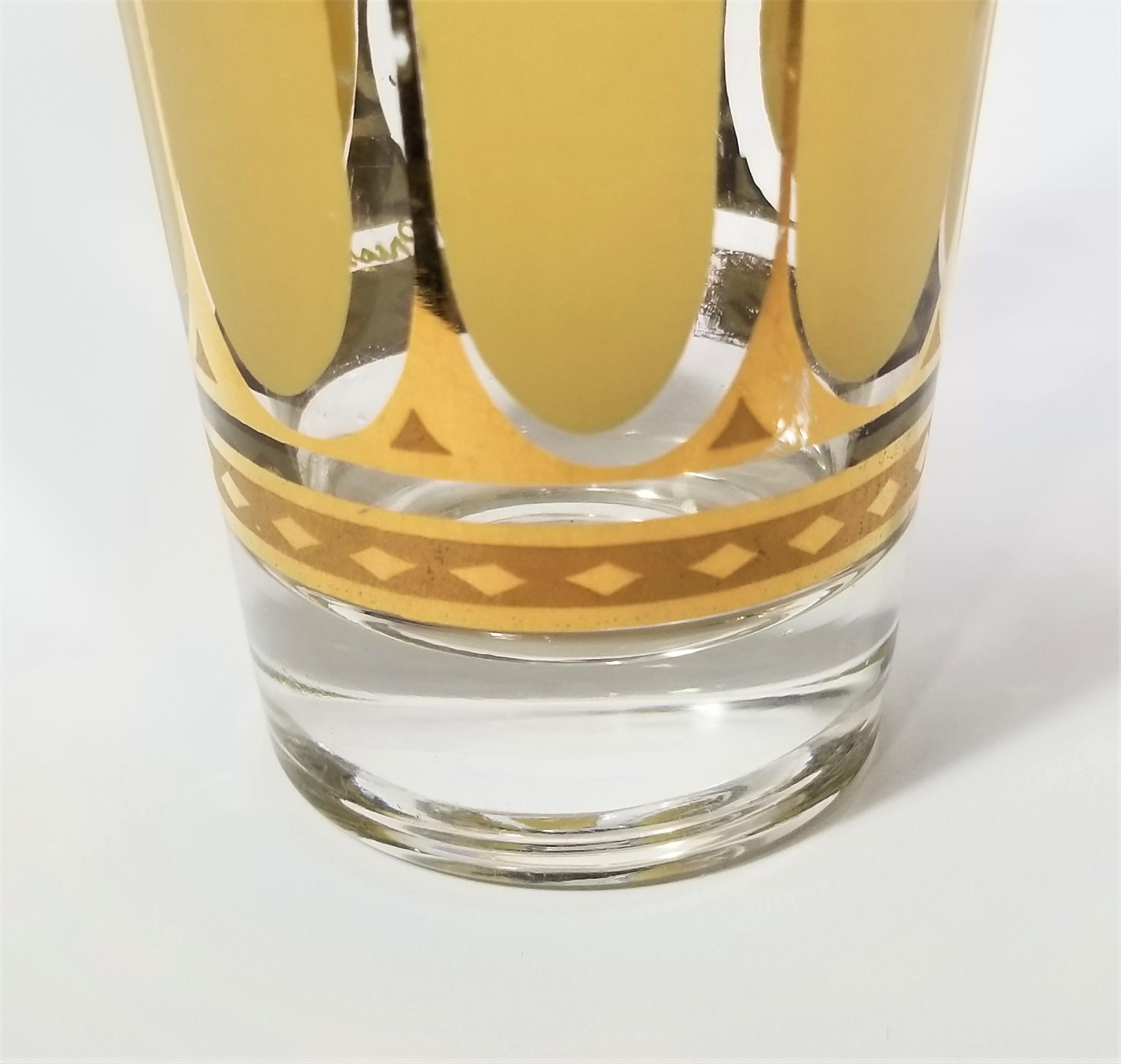 Fred Press - Vaisselle de bar en verre doré 22 carats des années 1960 - Milieu du siècle  en vente 1