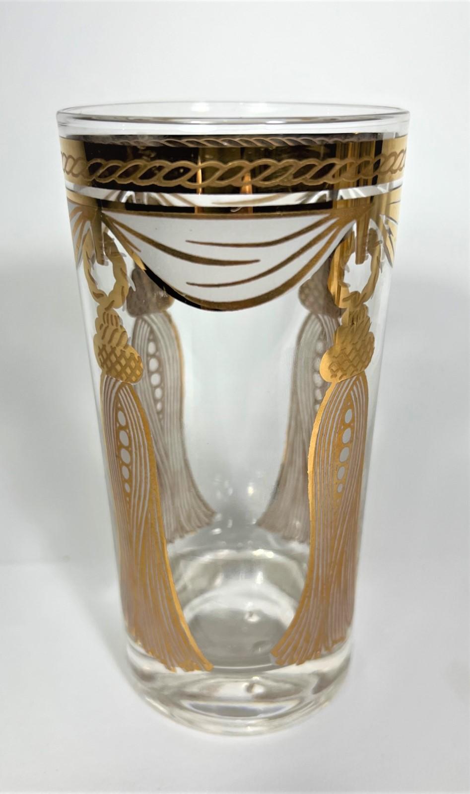 Fred Press 22K Gold Glassware Barware Mid Century 1960s 4