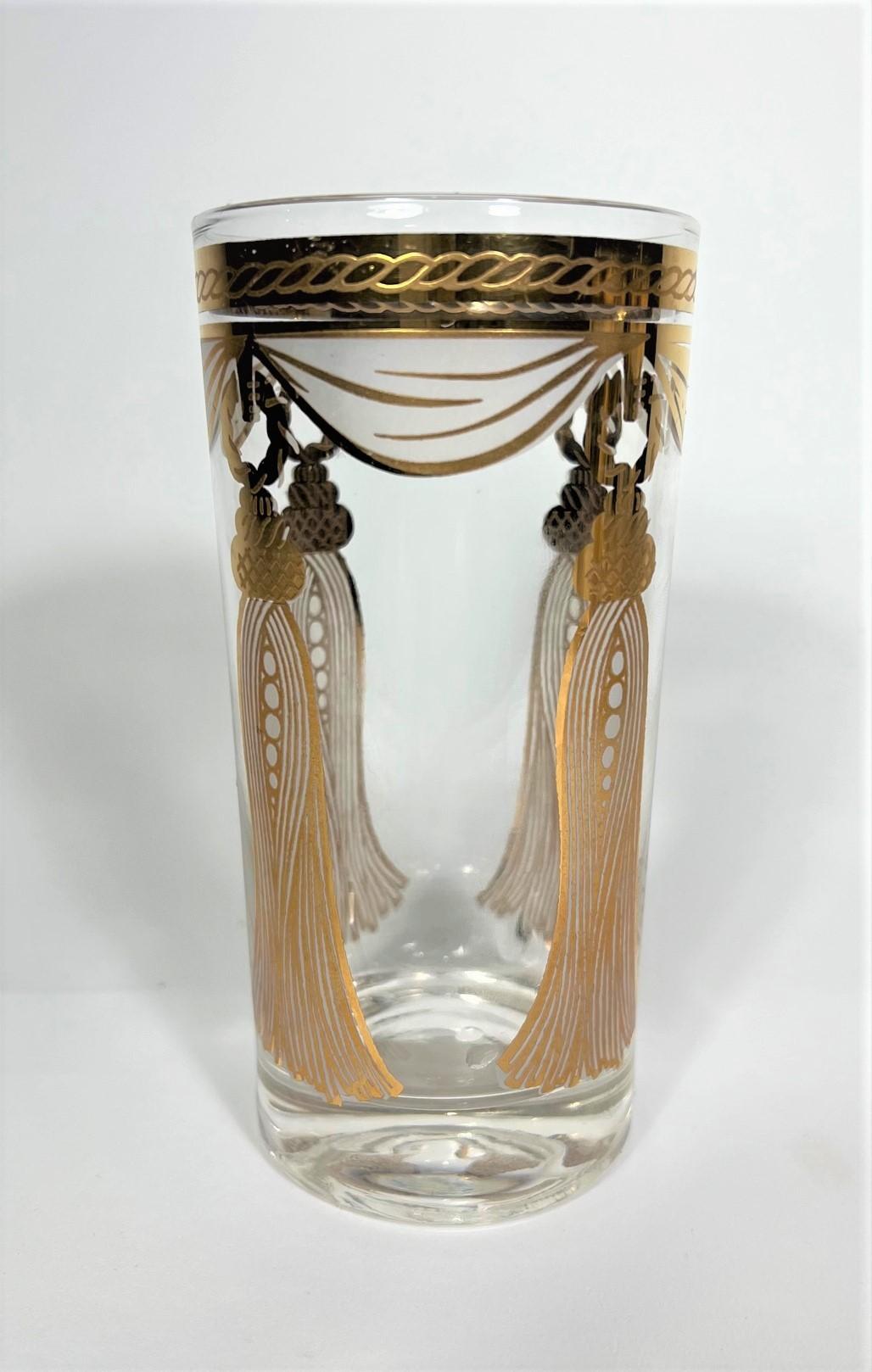 Fred Press 22K Gold Glassware Barware Mid Century 1960s 2