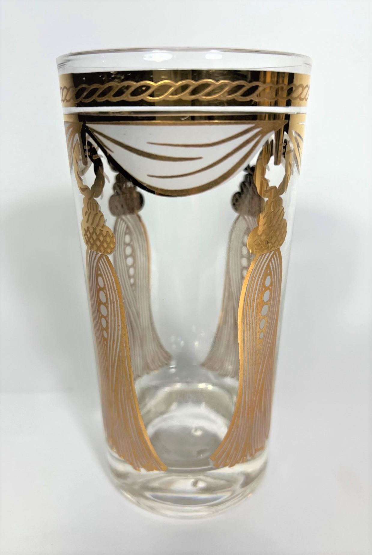 Fred Press 22K Gold Glassware Barware Mid Century 1960s 3