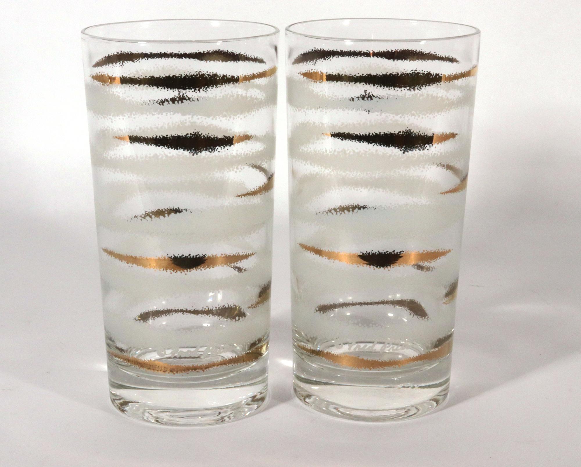 Mid-20th Century Fred Press Vintage Glasses-Set of Eight For Sale