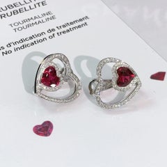 Fred Pretty Woman Herz-Ohrringe mit rosa Turmalin und Diamanten