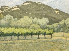 "Sonoma Mountain, " Fred R. Parker, California Landscape, Olive Tree Farm