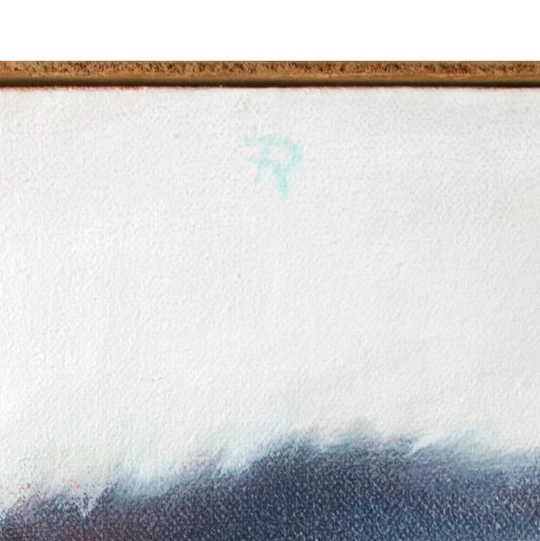 Original signiertes Alkyd-Gemälde auf Leinwand „Black Mat“, weiße Katze, schlafend – Painting von Fredrick Reichman