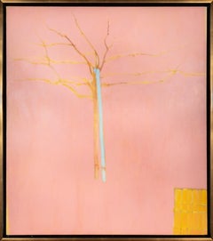 In Advance of Spring, Alkyd on Canvas Landscape Painting, 50.75x45, minimalist