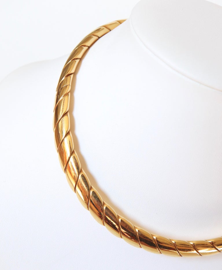 FRED Rigid articulated Torque Necklace Yellow Gold For Sale at 1stDibs