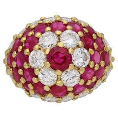 Fred, Ruby and Diamond Cluster Ring, French, circa 1960