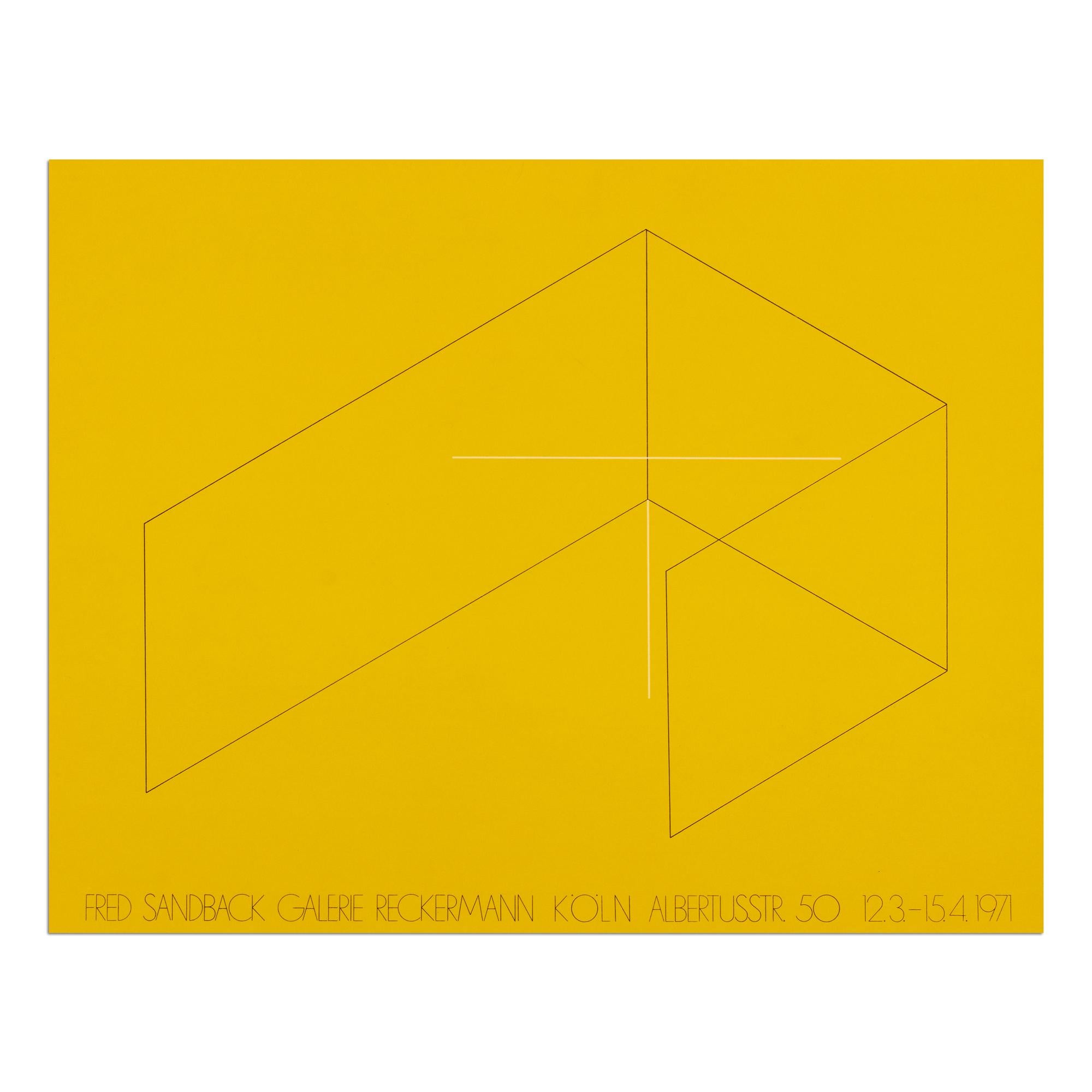 Fred Sandback, Cartel original de exposición de 1971, Minimalismo en venta 2