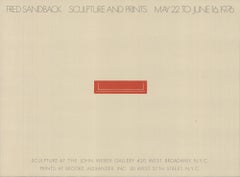 Fred Sandback  'Sculpture and Prints" Lithograph Vintage
