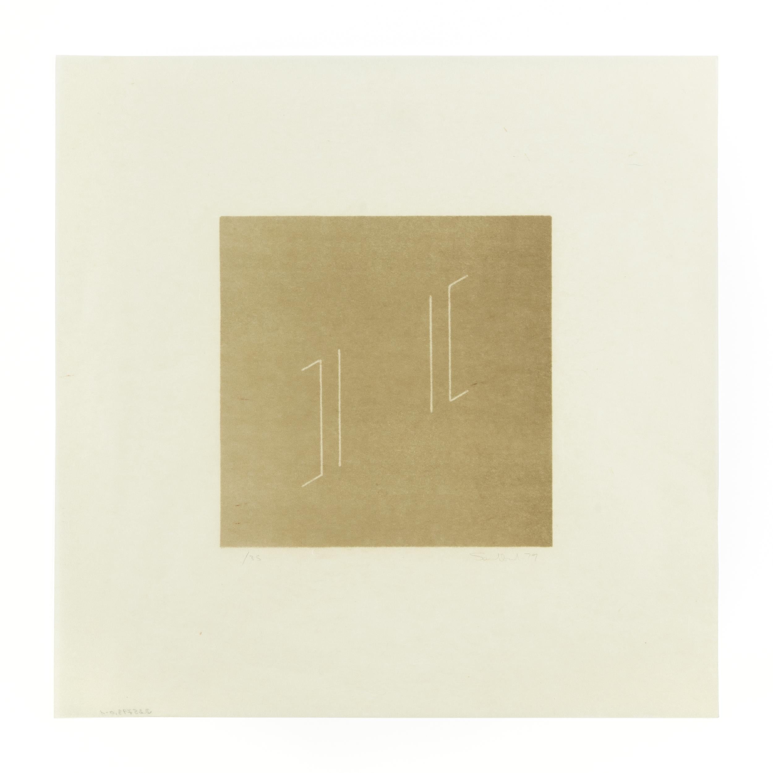 Fred Sandback, Senza titolo (1979.03): Litografia firmata, Stampa astratta, Minimalismo