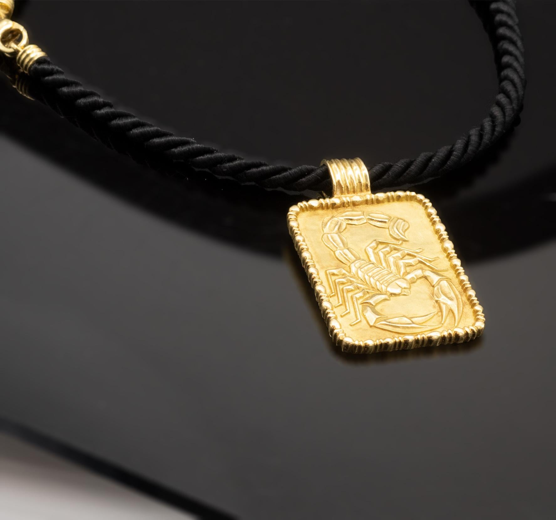 18k gold scorpion pendant