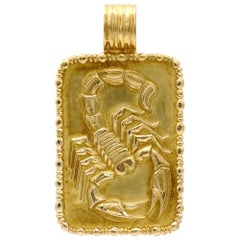 Retro Fred Scorpio 18 Karat Gold Zodiac Pendent Necklace