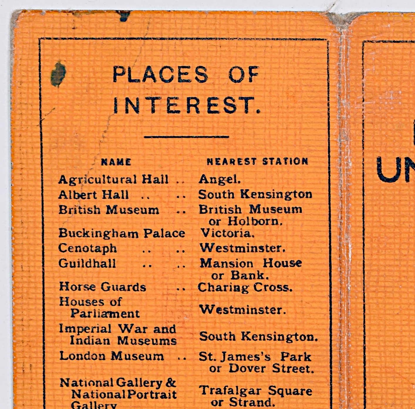 Londoner U-Bahn-Taschenkarte Fred Stingemore vor Harry Beck, Januar 1927 im Angebot 1