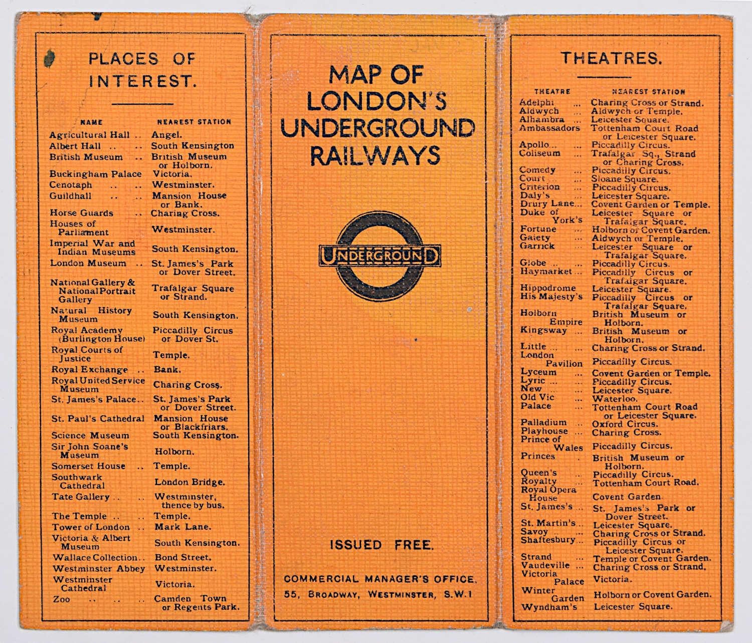 Londoner U-Bahn-Taschenkarte Fred Stingemore vor Harry Beck, Januar 1927 im Angebot 2