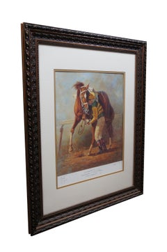 Fred Stone 1999 Belmont Horse Race Equestrian Jockey Lithograph Print 33"