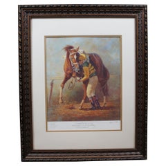 Fred Stone 1999 Belmont Horse Race Equestrian Jockey Lithograph Print 33"