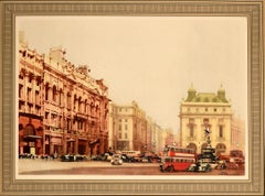 Original Vintage Post War London Underground Transport Poster Piccadilly Circus