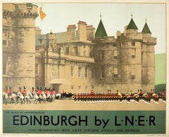 Original Vintage Train Travel Poster Edinburgh By LNER Holyroodhouse Fred Taylor