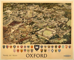 Affiche de voyage originale de l'université d'Oxford British Railways Fred Taylor