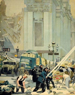 Original Vintage World War Two Poster Feeding 45 Millions Markets WWII F Taylor