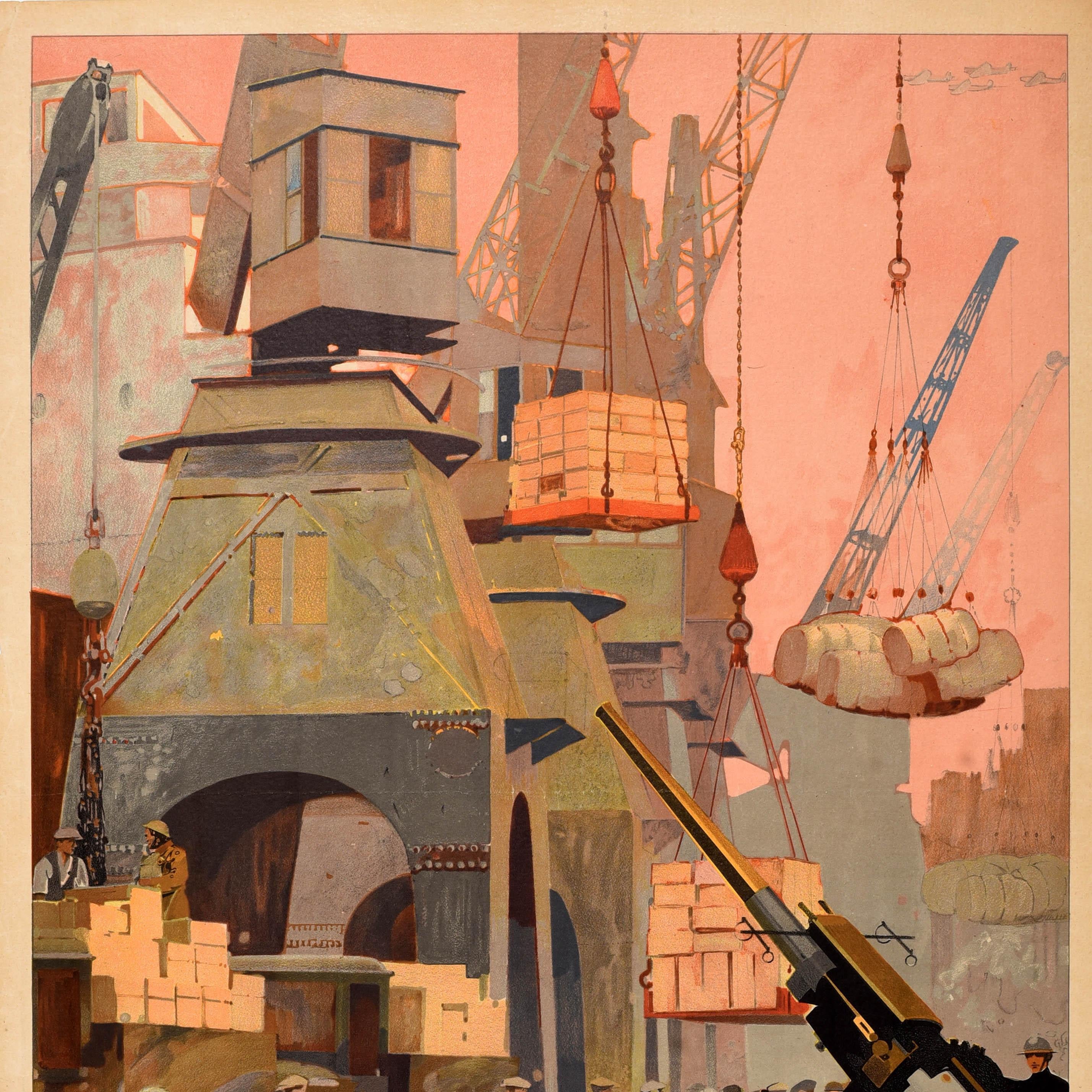 Poster originale d'epoca della Seconda Guerra Mondiale Alimentazione 45 milioni Scarico WWII Taylor - Print Marrone di Fred Taylor