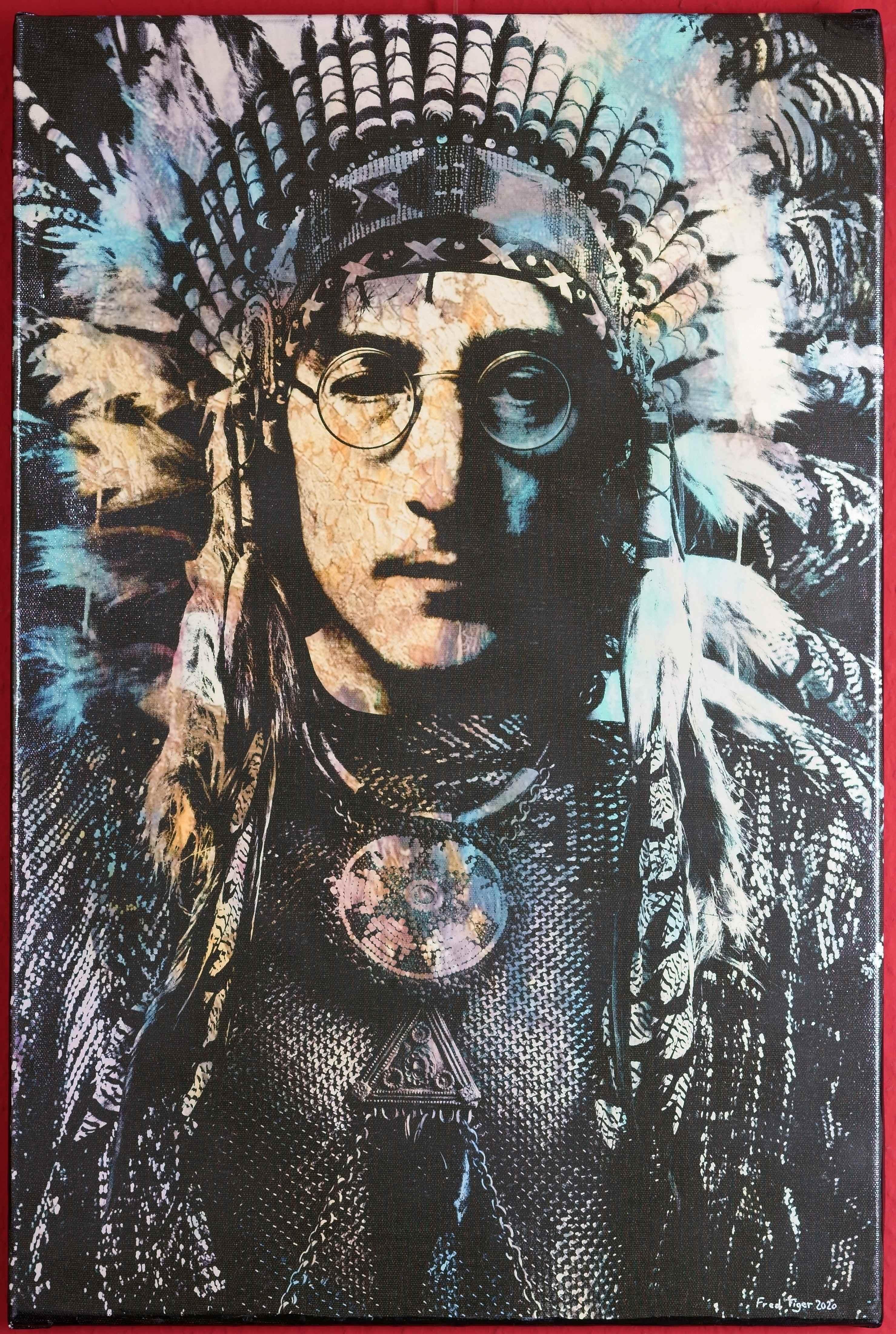 Chief John Winston Ono Lennon! / - Chief of the Pop - - Pop Art Print by Fred Tiger