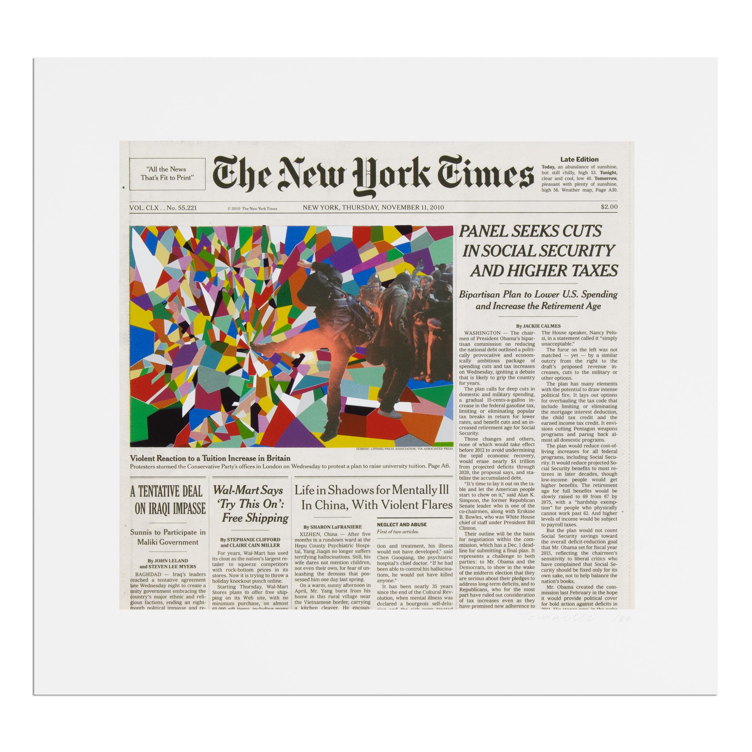 Fred Tomaselli
11 novembre 2010, 2011
Serigrafia e stampa a getto d'inchiostro
15 × 16 in  38 × 40.7 cm
Edizione di 80 esemplari: firmati e numerati a mano