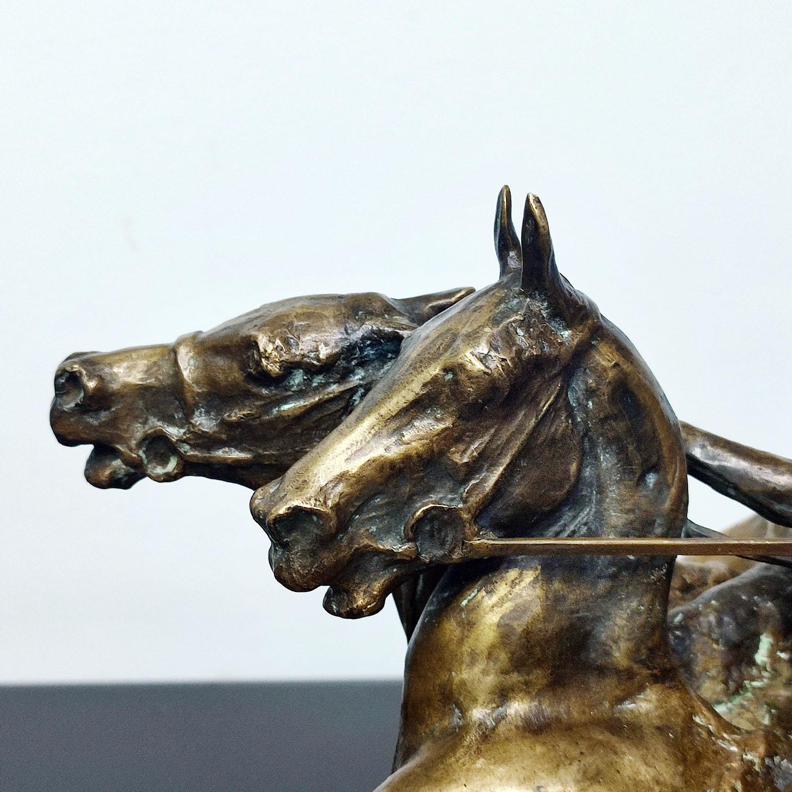 Fred Voelckerling-Bronze-Skulptur von „Polospielern“, 1919 im Angebot 5