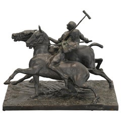 Fred Voelckerling Bronze Sculpture of "Polo Players", 1919