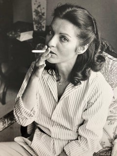 Vintage Silver Gelatin Print Photo French Actress Photograph Smoking