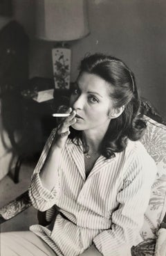 Vintage Silver Gelatin Print Photo French Actress Photograph Smoking 
