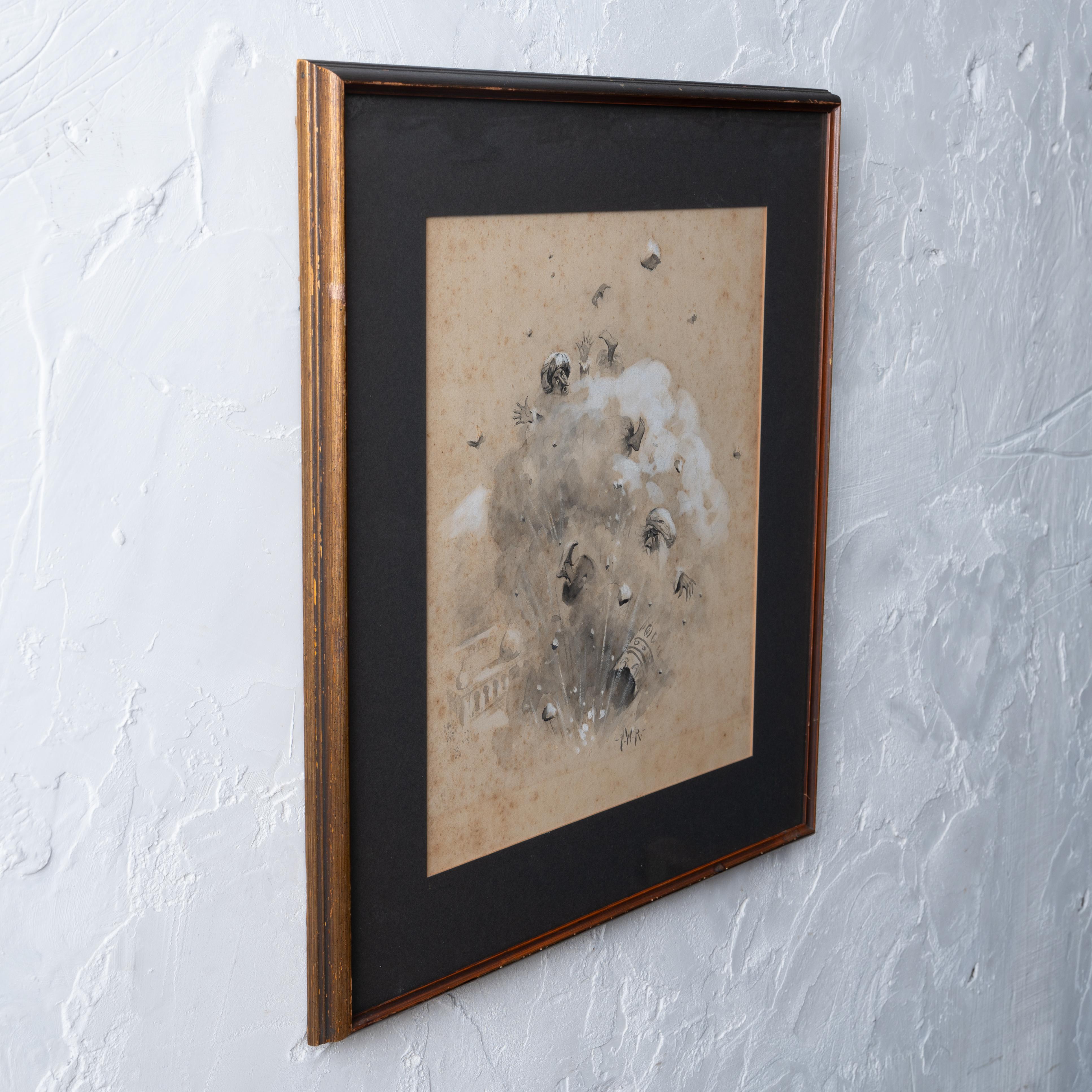 Glass Fred W. Rose Illustration, c.1890 For Sale
