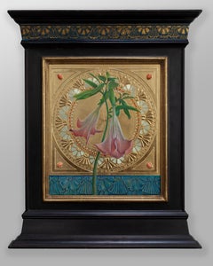 "Brugmansia Datura (Big Pink)" (2024) di Fred Wessel, pittura a tempera all'uovo