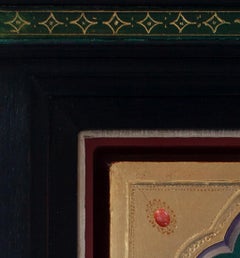 "Dahlia Icon" (2022) By Fred Wessel, Egg Tempera on Gold Leaf Painting