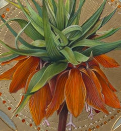 "Fritillaria Imperialis" (2023) di Fred Wessel, pittura a tempera d'uovo/foglia d'oro