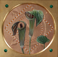 "Jack-in-the-Pulpit" (2024) di Fred Wessel, pittura a tempera all'uovo su foglia d'oro