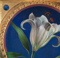 "Jenni's Lily" (2021) par Fred Wessel, peinture Tempera d'œuf sur feuille d'or