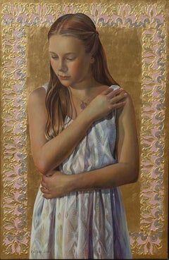 „Modesty“ (2016) von Fred Wessel, Eitempera-Gemälde auf Blattgold