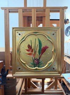 "Icone senesi (Trinità tropicale)" (2025), tempera all'uovo su pannello