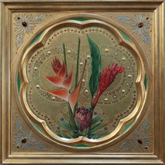 "Sienese Icon (Tropical Trinity)" (2025), Egg Tempera Painting on Panel