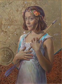 „The Constellation Sagittarius“ (2018) von Fred Wessel, Eitempera-Gemälde