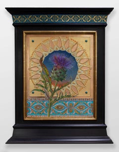 "Il carciofo in fiore Majestic" (2025) Pittura a tempera all'uovo su pannello