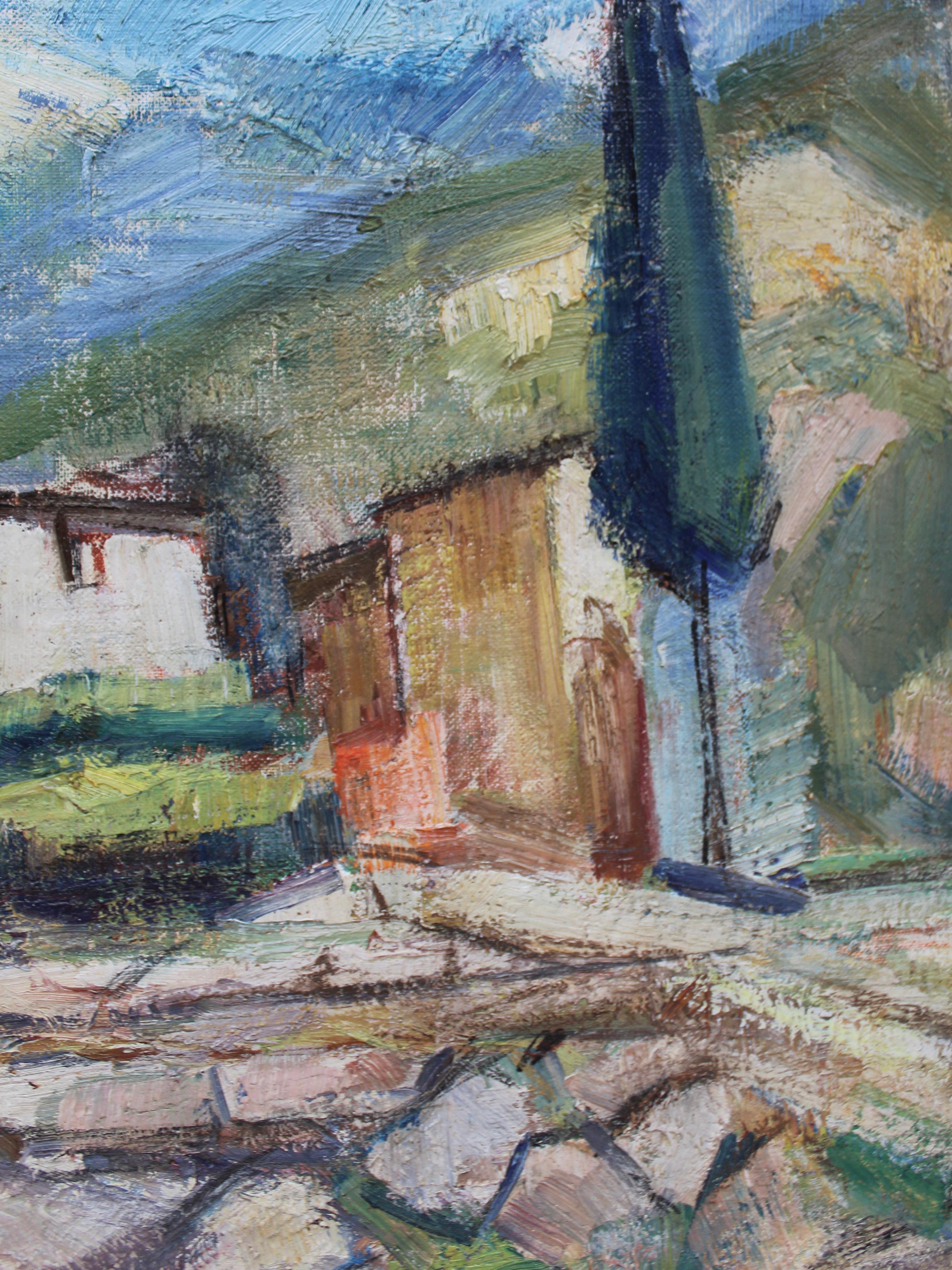 Townscape Ölgemälde auf Leinwand, Fred Winkler (1907-1990) 1