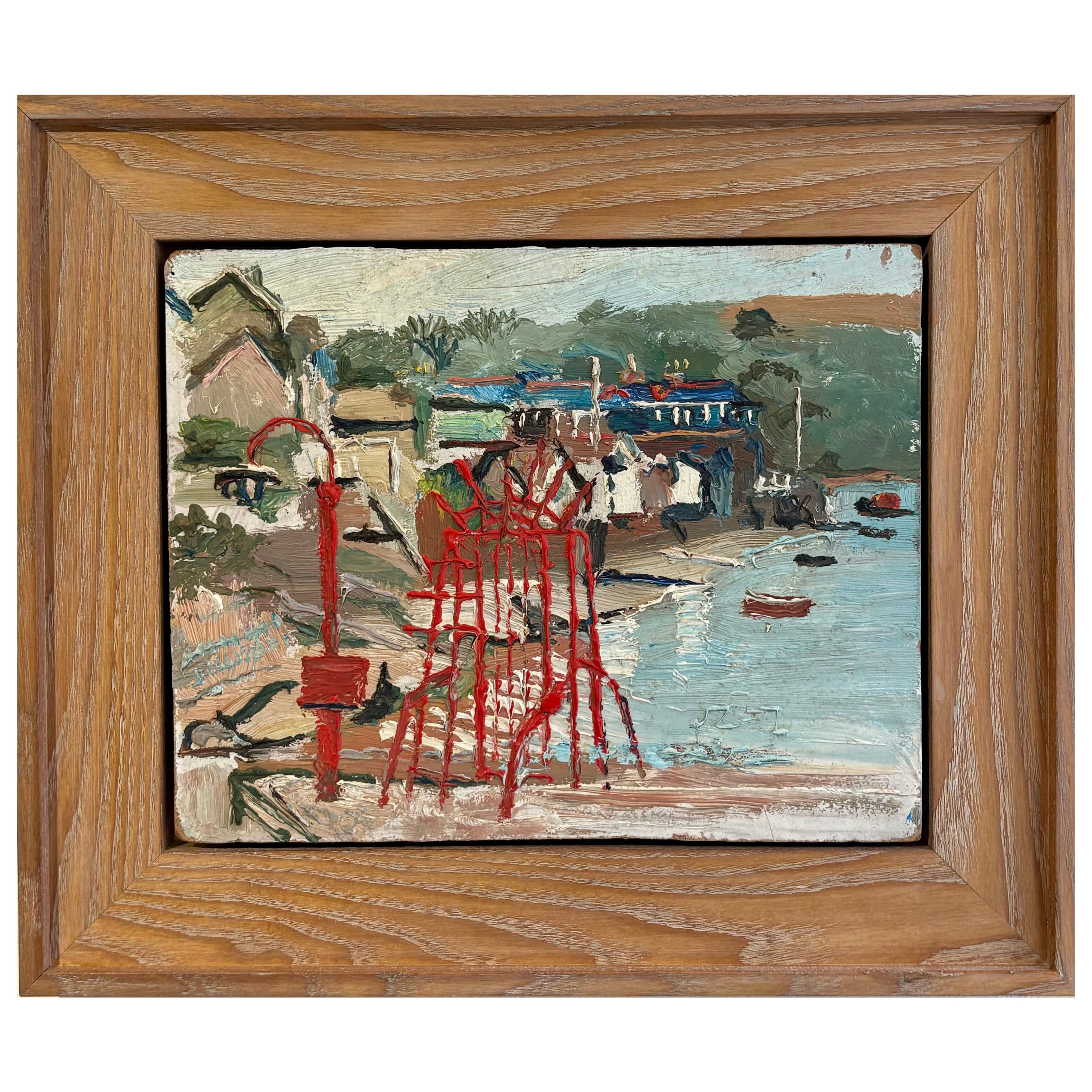 Fred Yates (inglese, 1922-2008), Scena di mare in Cornovaglia, olio su tavola in vendita